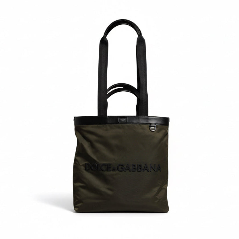 Dolce & Gabbana Military Green Nylon Shoulder & Tote Bag