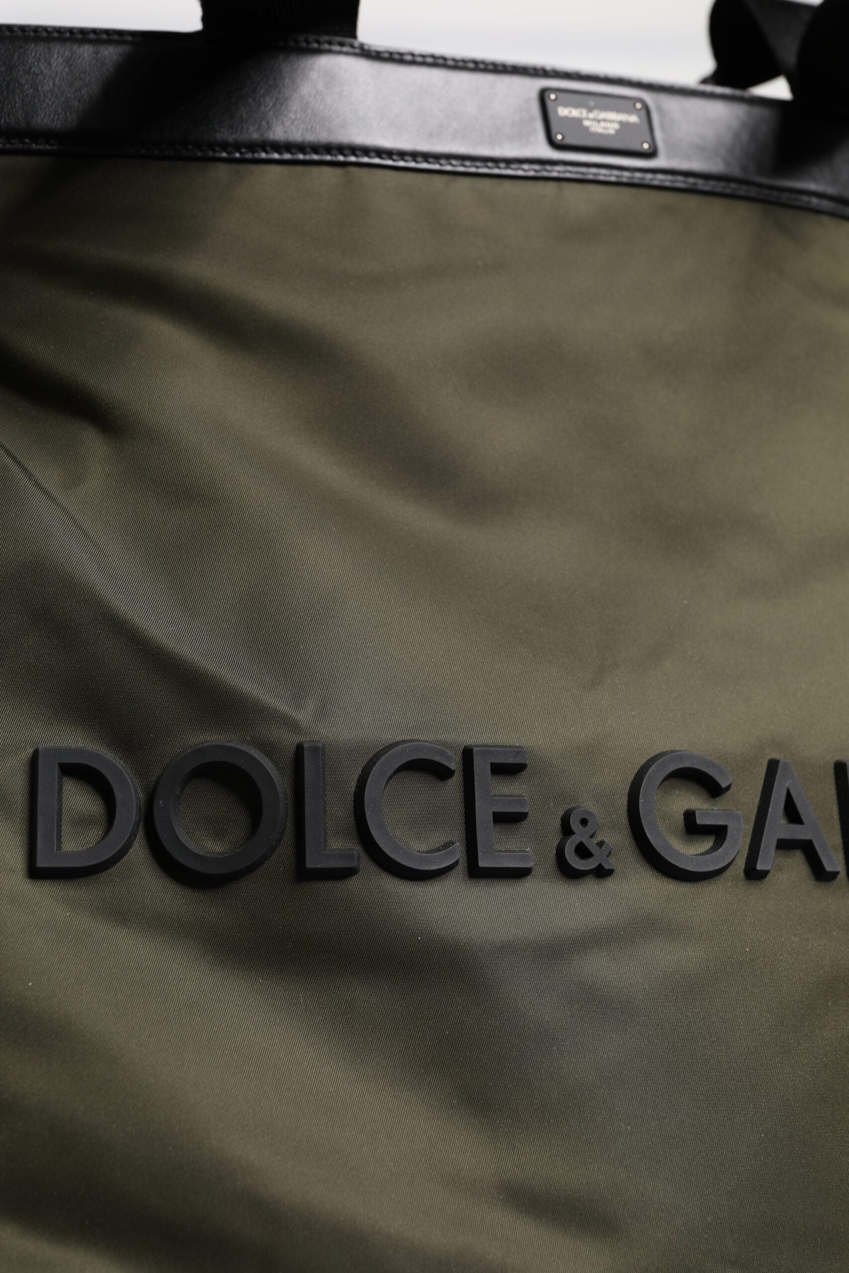 Dolce &amp; Gabbana Military Green Nylon Shoulder &amp; Tote Bag