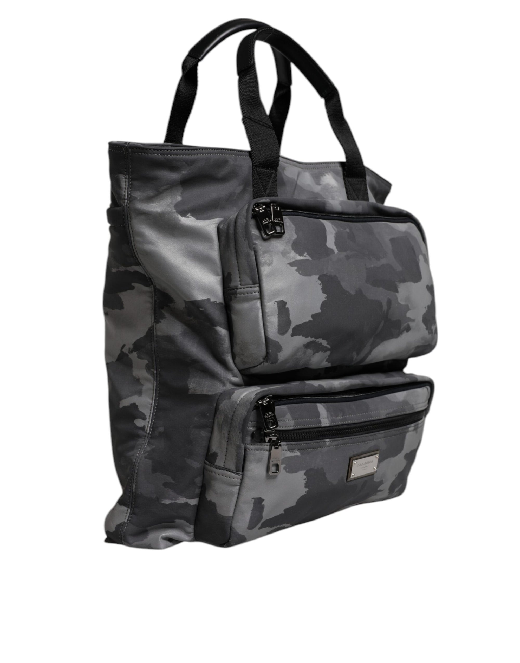 Dolce & Gabbana Gray Camo Tote Bag