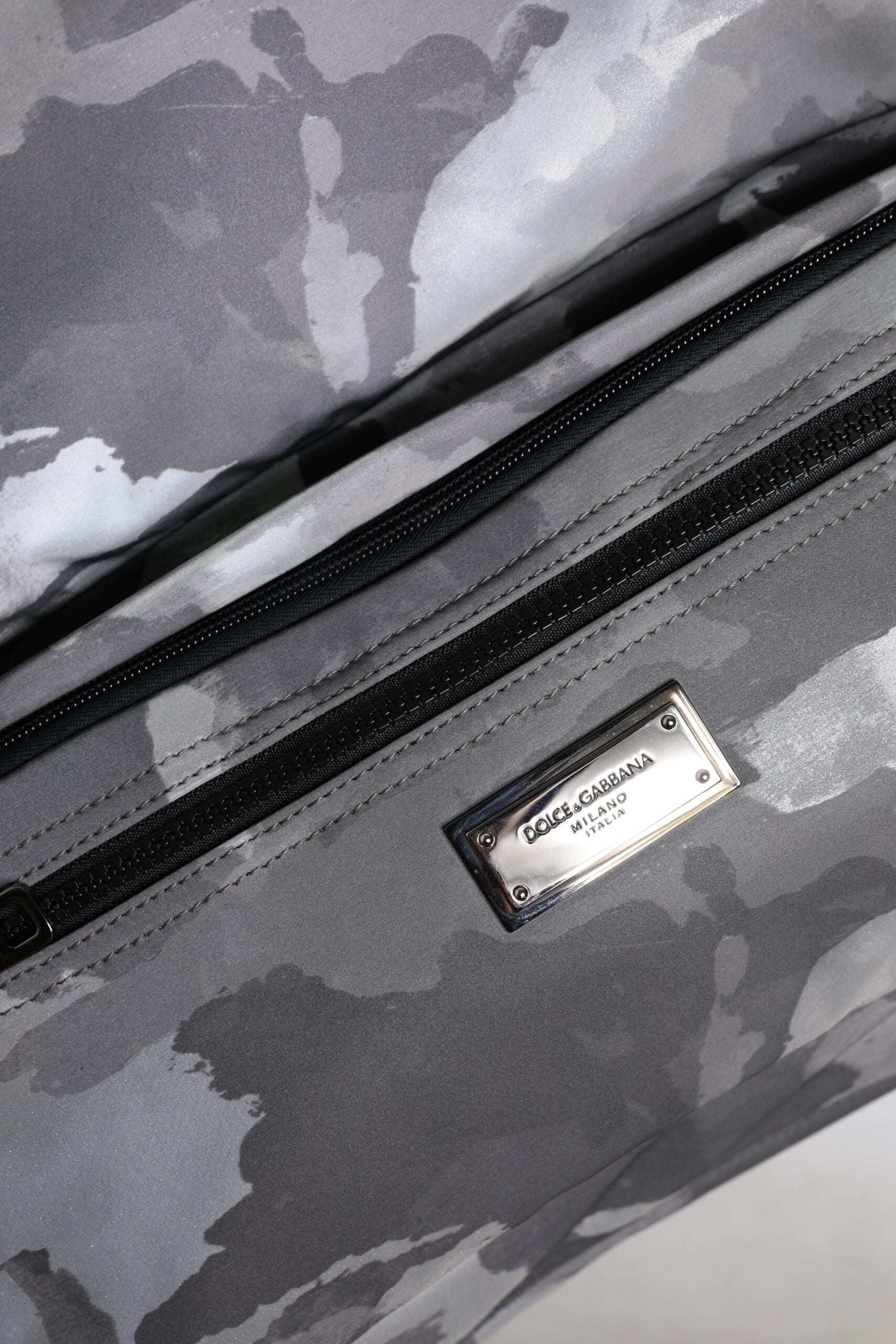 Dolce &amp; Gabbana Gray Camo Tote Bag