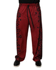 Dolce & Gabbana Black Red Leopard Sweatpants
