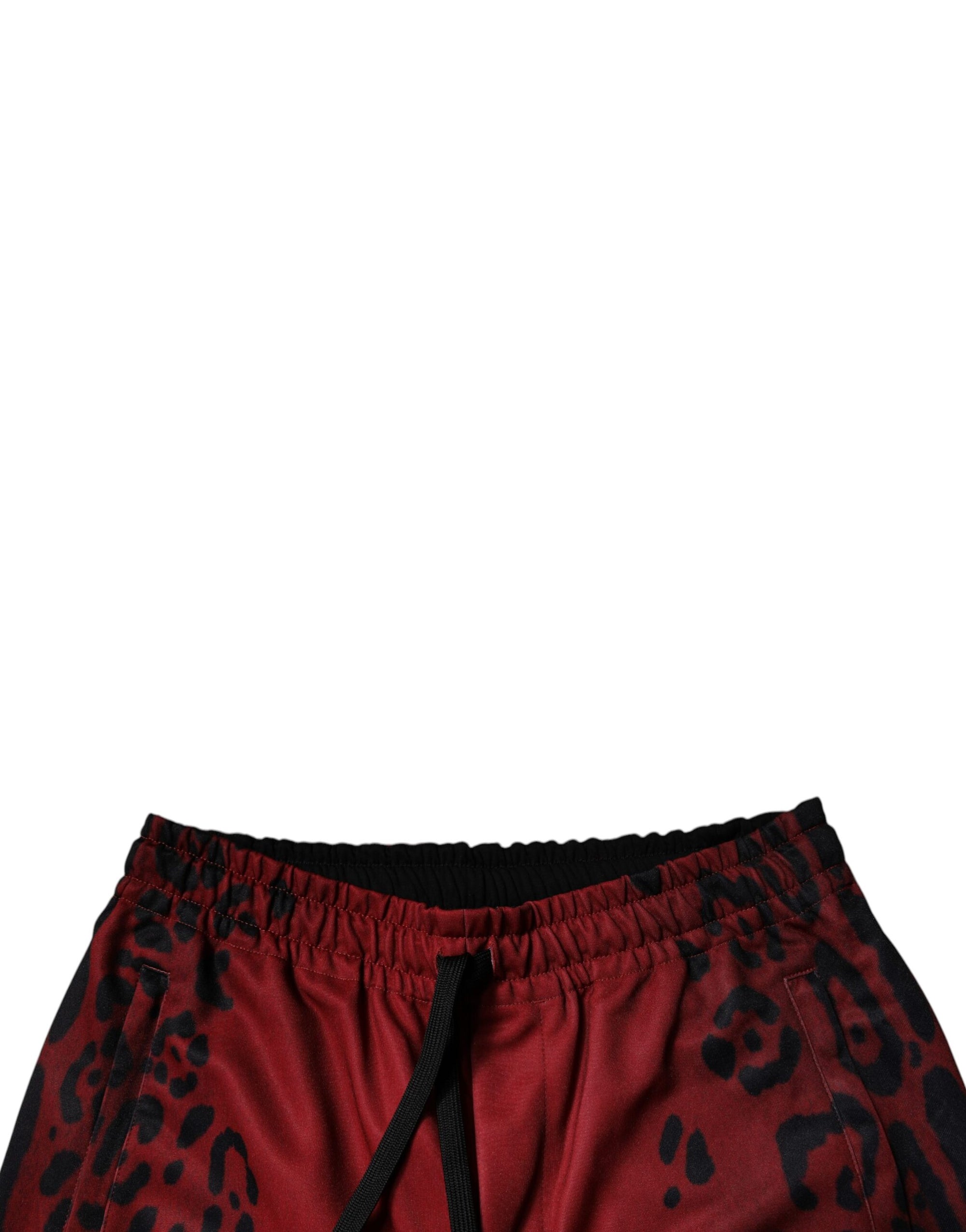Dolce & Gabbana Black Red Leopard Sweatpants
