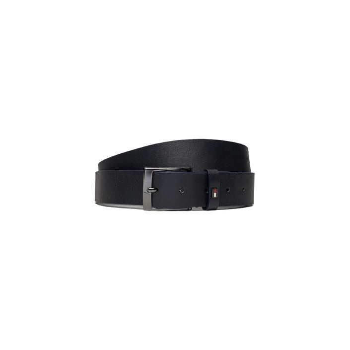 Tommy Hilfiger Logo Genuine Leather Square Buckle Darkest Blue Belt