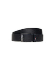 Tommy Hilfiger Logo Genuine Leather Square Buckle Darkest Blue Belt