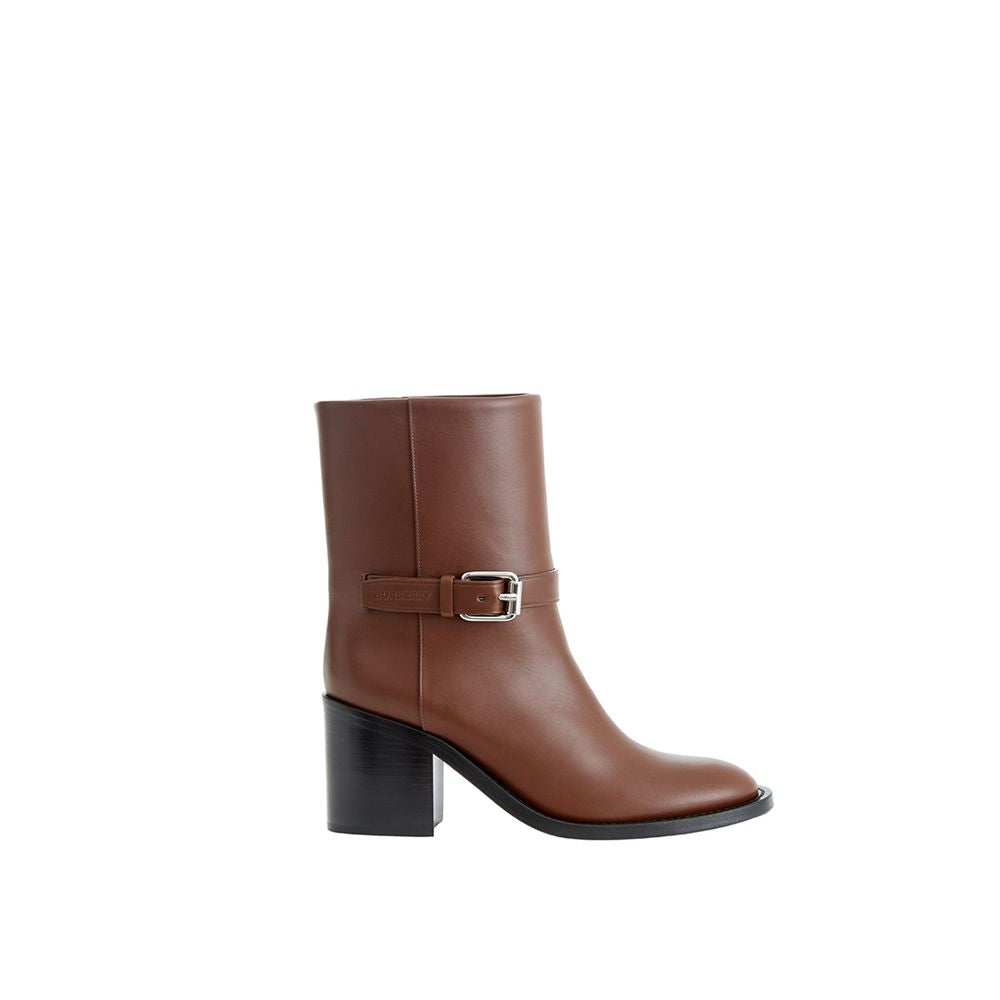 Burberry Chocolate Brown Leather Ankle Boots