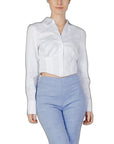 Guess Minimalist Cropped White Shirt - Cotton 