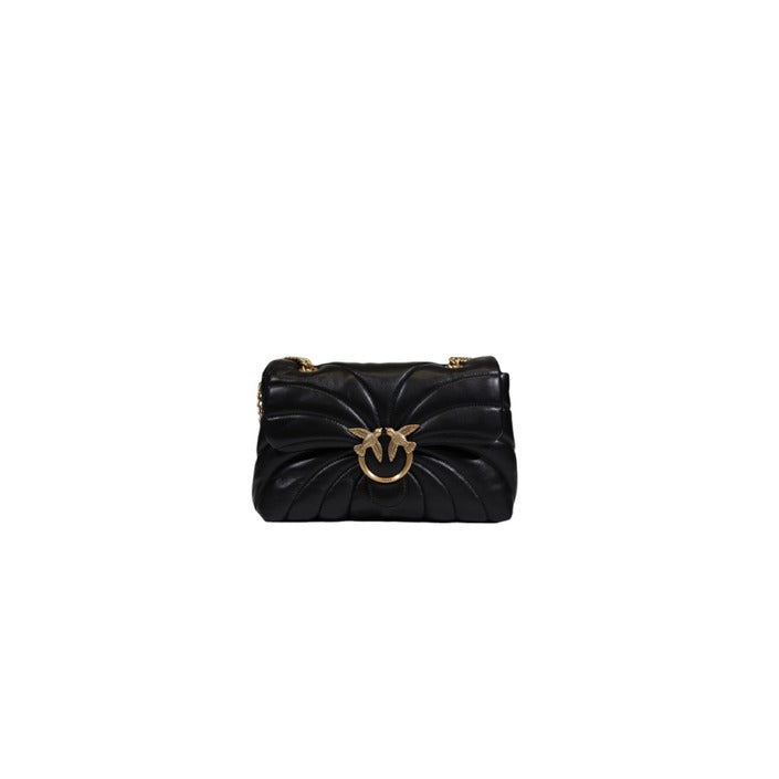 Pinko Logo Buckle Genuine Leather Handbag