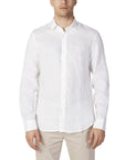Armani Exchange Minimalist Pure Linen Shirt - white