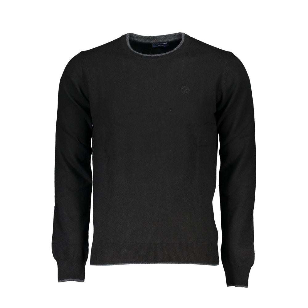 North Sails Logo Wool Crewneck Sweater - Black