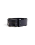 Tommy Hilfiger Logo Genuine Leather Square Buckle Belt