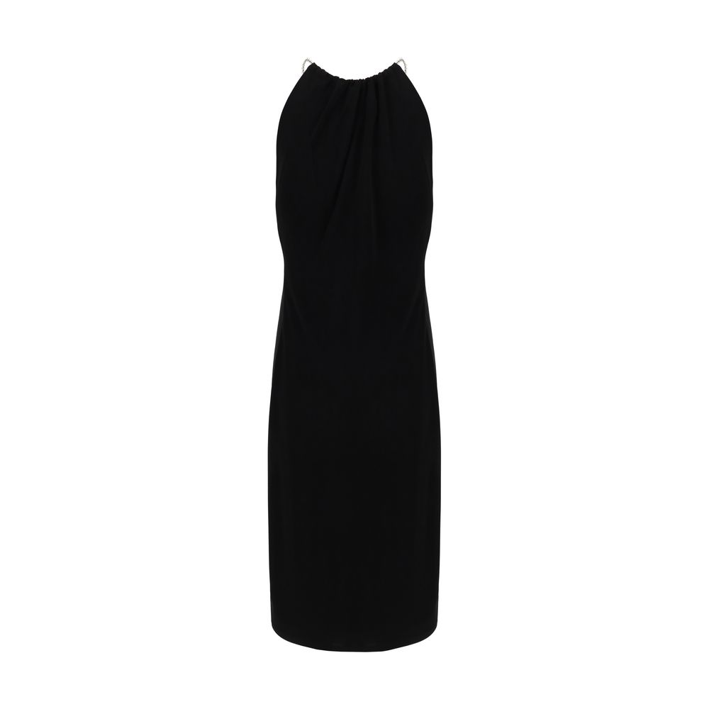 Givenchy Plunge Neckline Black Midi Dress