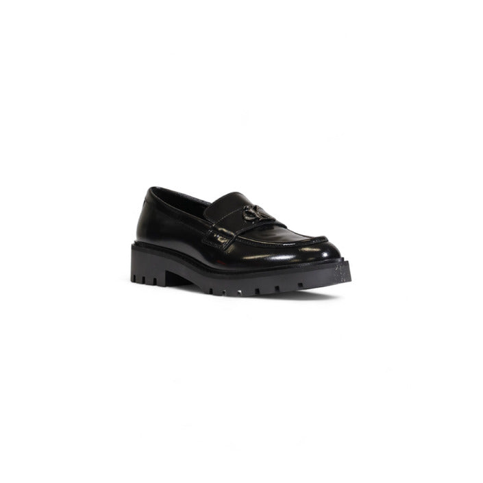 Calvin Klein Logo All Black Genuine Leather Loafer