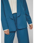 Vila Clothes Aegean Blue Buttonless Longline Blazer