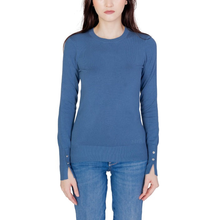 Guess Minimalist 100% Cotton Crewneck Sweater - blue