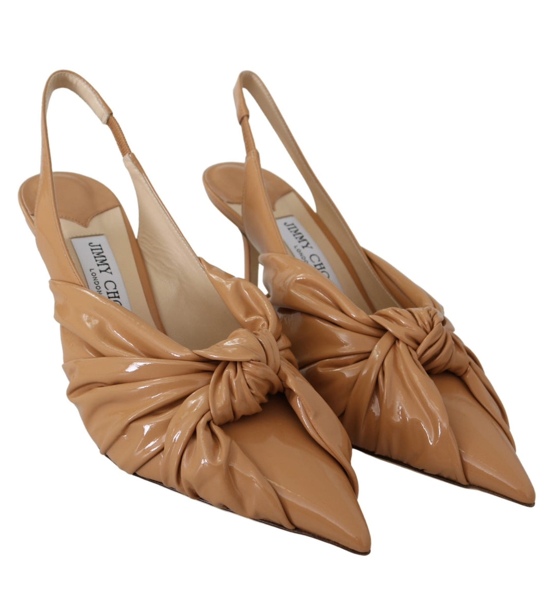 Jimmy Choo Black Leather Annabell 85 Slingback Pumps