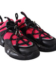 Jimmy Choo Electric Red & Black Leather Low Top Sneakers