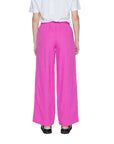 Only Linen Blend Hot Pink Fuchsia Wide Leg Pants