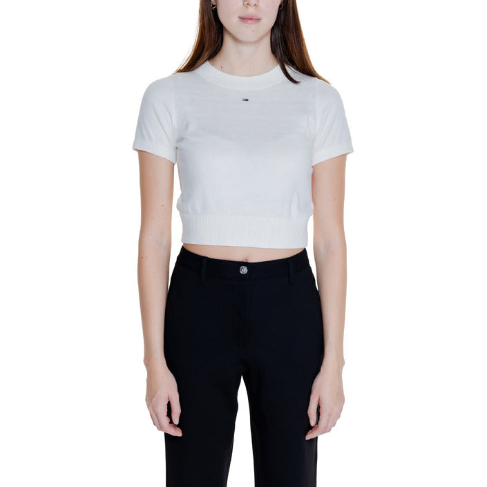 Tommy Hilfiger Jeans Logo Organic Cotton-Blend Knit Crop Top