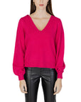 Vila Clothes V-Neck Sweater & Knit Top -  fuchsia pink