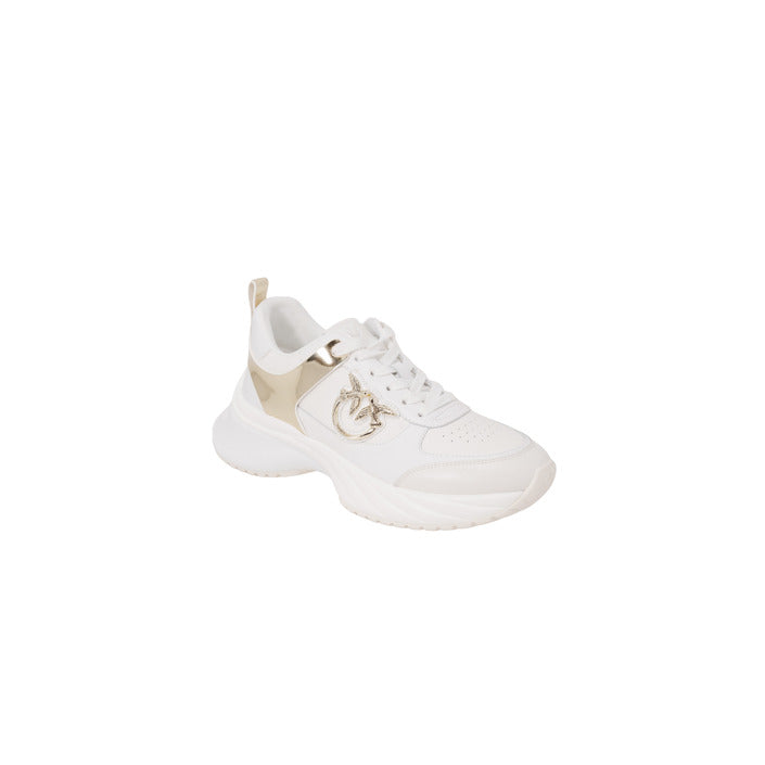 Pinko Logo Leather Low Top Lace-Up Sneakers