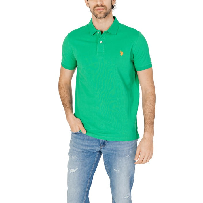 U.S. Polo Assn. Logo Pure Cotton Polo Shirt - Lime Green