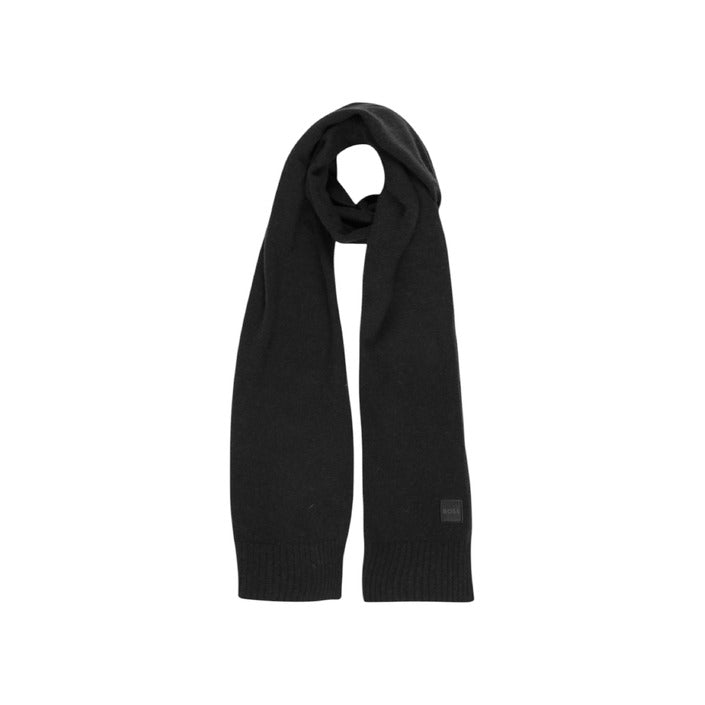 Boss Logo Wool-Cotton Blend Scarf