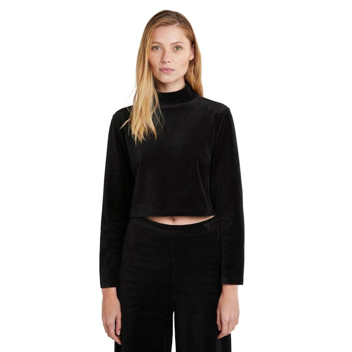 Desigual Minimalist Cotton-Blend Turtleneck Long Sleeve Top