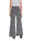 Ichi Abstract Pattern Wide Leg Pants Cotton-Blend