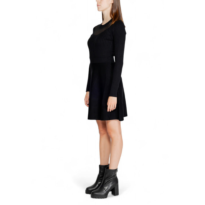 Morgan De Toi Long Sleeve Black A-Line Winter Mini Dress