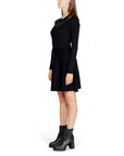 Morgan De Toi Long Sleeve Black A-Line Winter Mini Dress