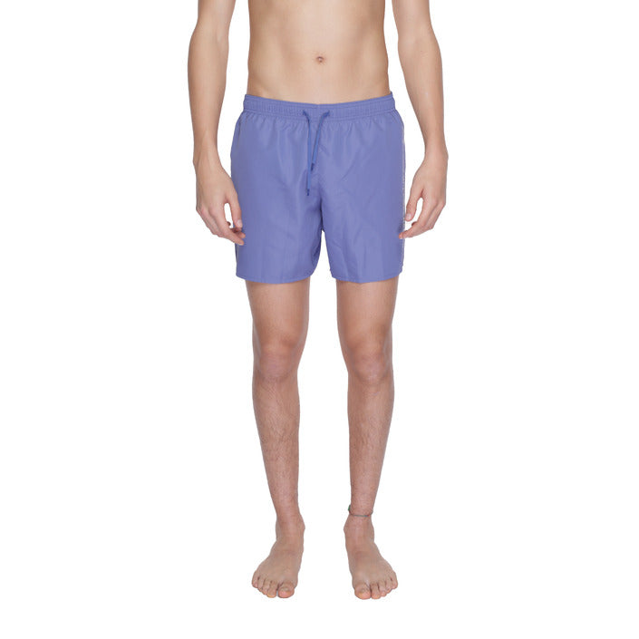 EA7 By Emporio Armani Logo Athleisure Quick Dry Swim Shorts - Light Blue