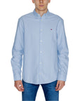 Tommy Hilfiger Jeans Logo Button-Down Collar Shirt - light blue