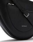 Coccinelle Logo Leather Assymetrical Arc Crossbody Bag