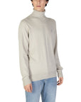 Boss Logo Cotton-Cashmere Turtleneck Sweater