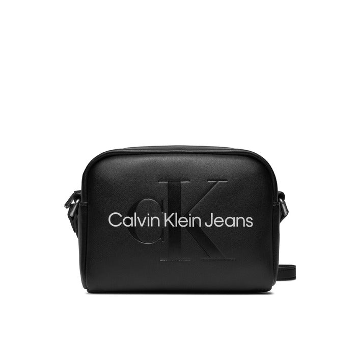 Calvin Klein Logo Black Vegan Leather Crossbody Bag