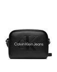 Calvin Klein Logo Black Vegan Leather Crossbody Bag