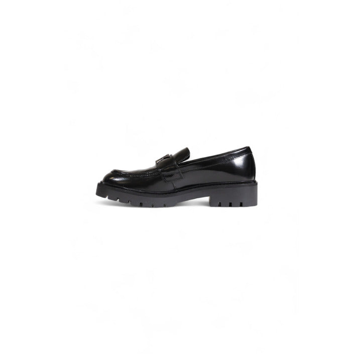 Calvin Klein Logo All Black Genuine Leather Loafer