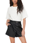 Only Leather-Look Black Shorts