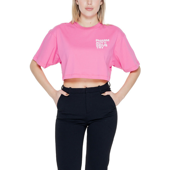 Pharmacy Industry Logo 100% Cotton Crop T-Shirt - pink