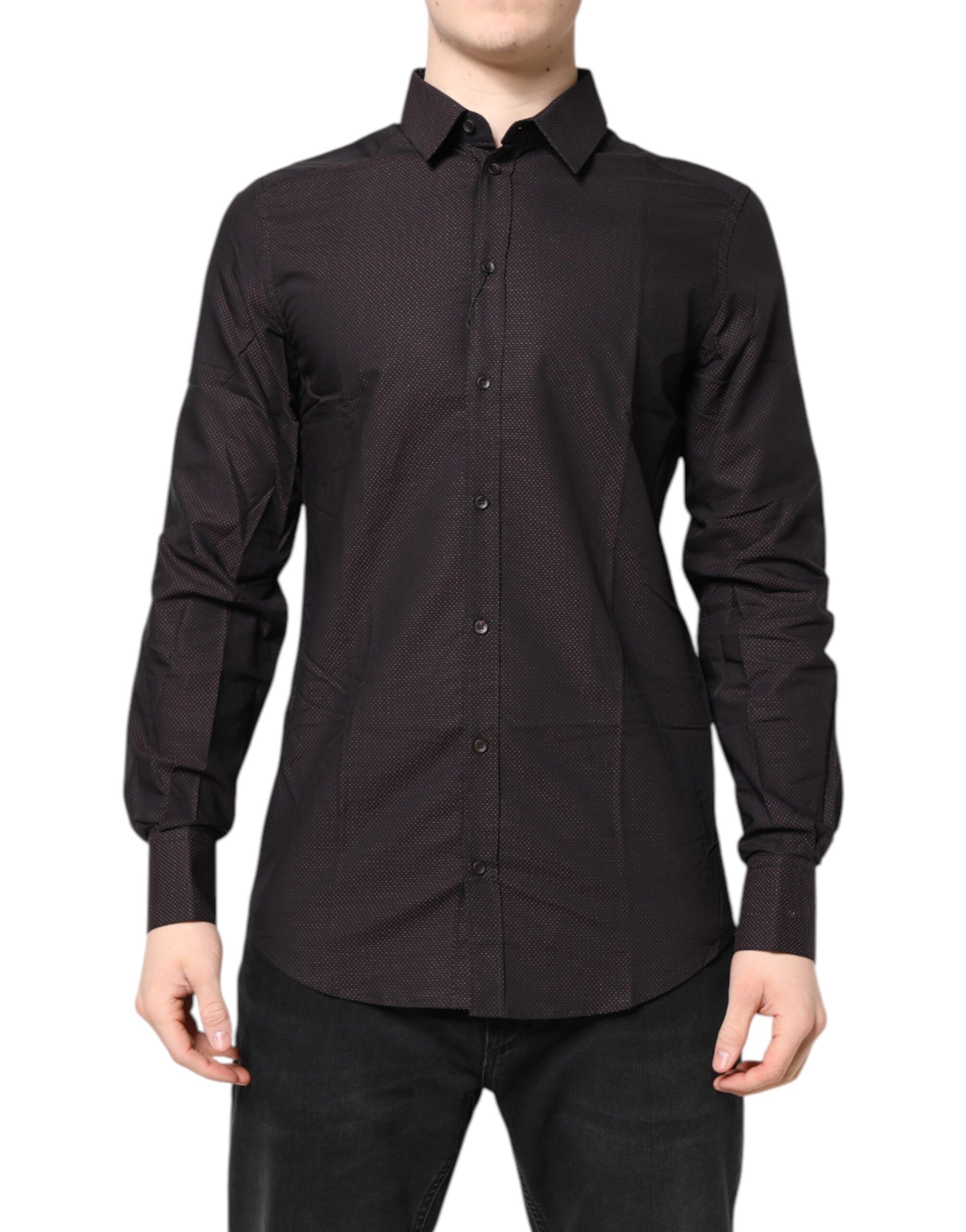 Dolce & Gabbana Maroon Jacquard Shirt