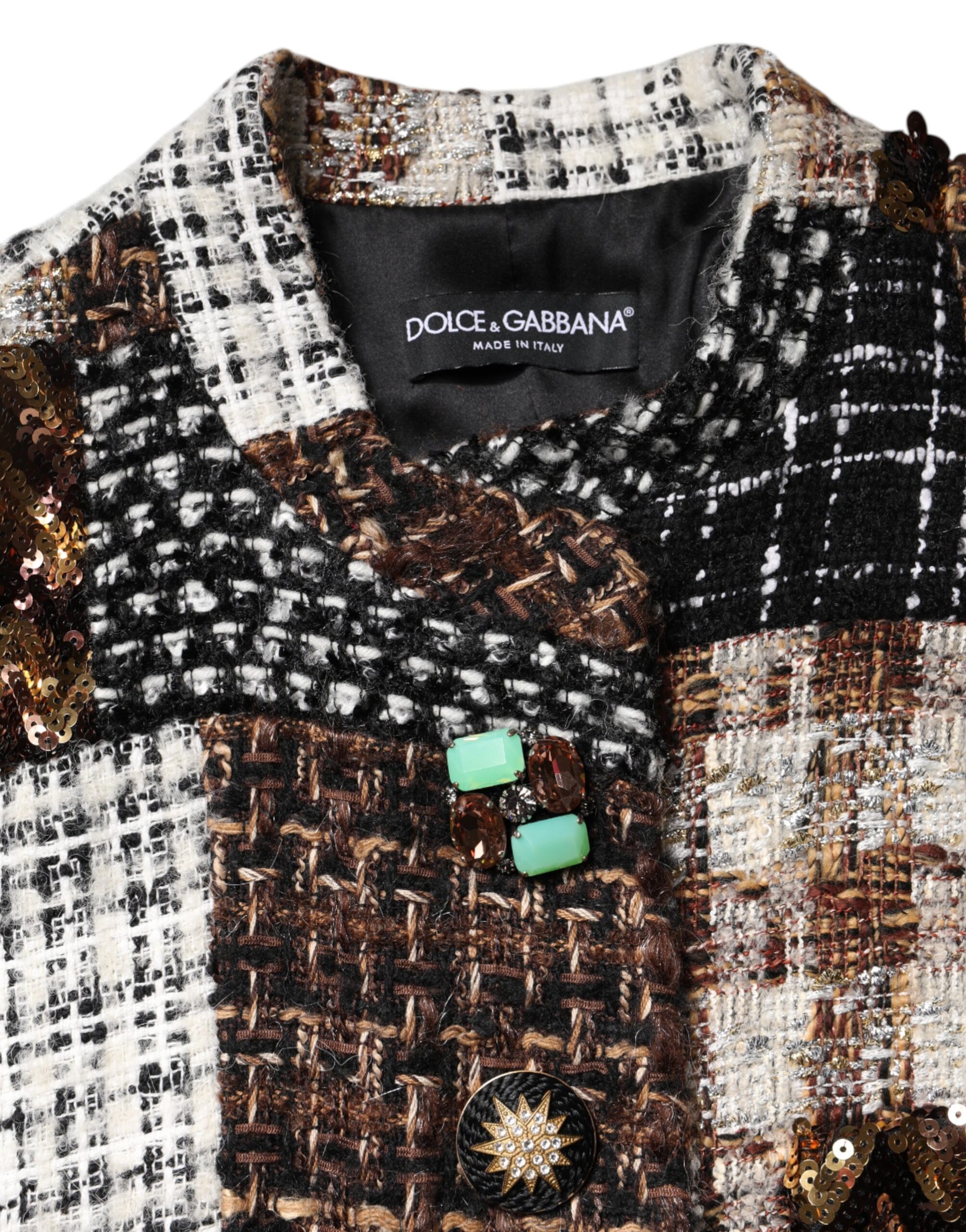 Dolce & Gabbana Patchwork & Mismatch Buttons Coat