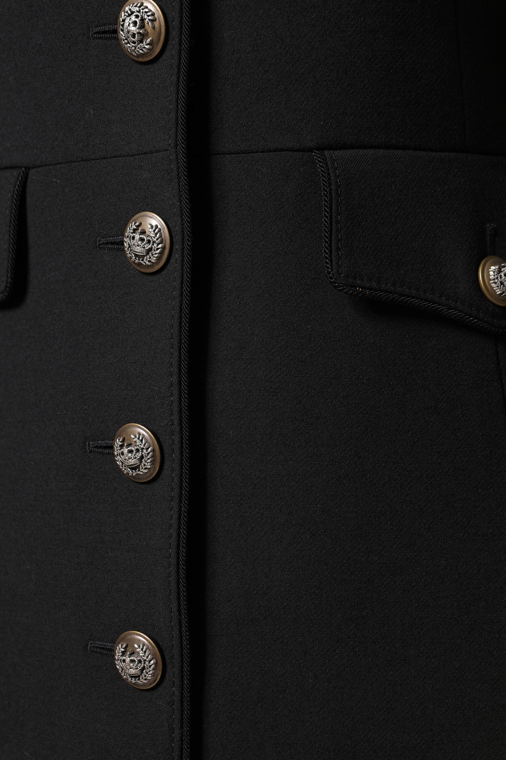 Dolce &amp; Gabbana Wool Military Coat - Black