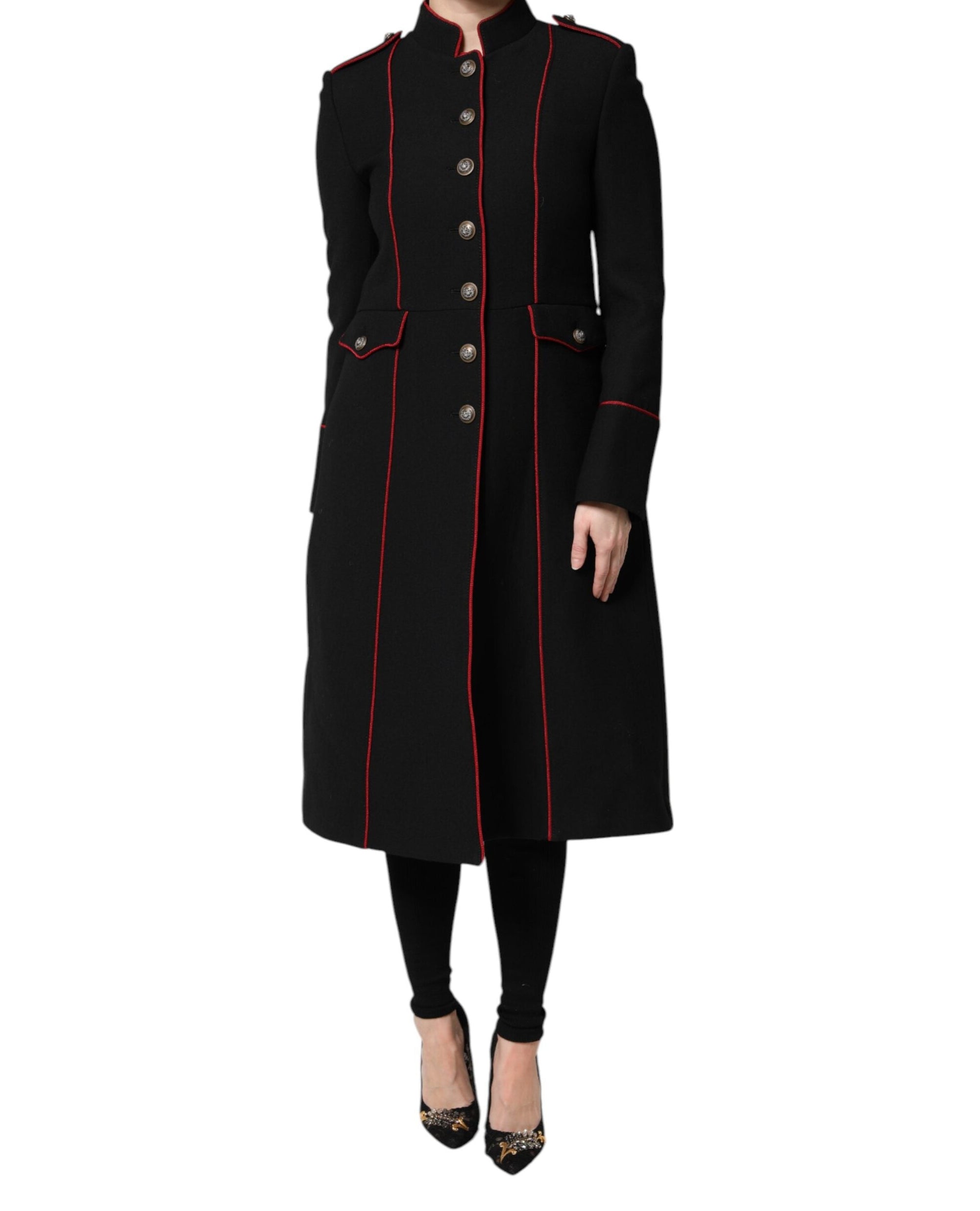 Dolce & Gabbana Long Military Coat - Black
