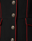 Dolce & Gabbana Long Military Coat - Black & Red