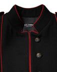 Dolce & Gabbana Long Military Coat - Black & Red