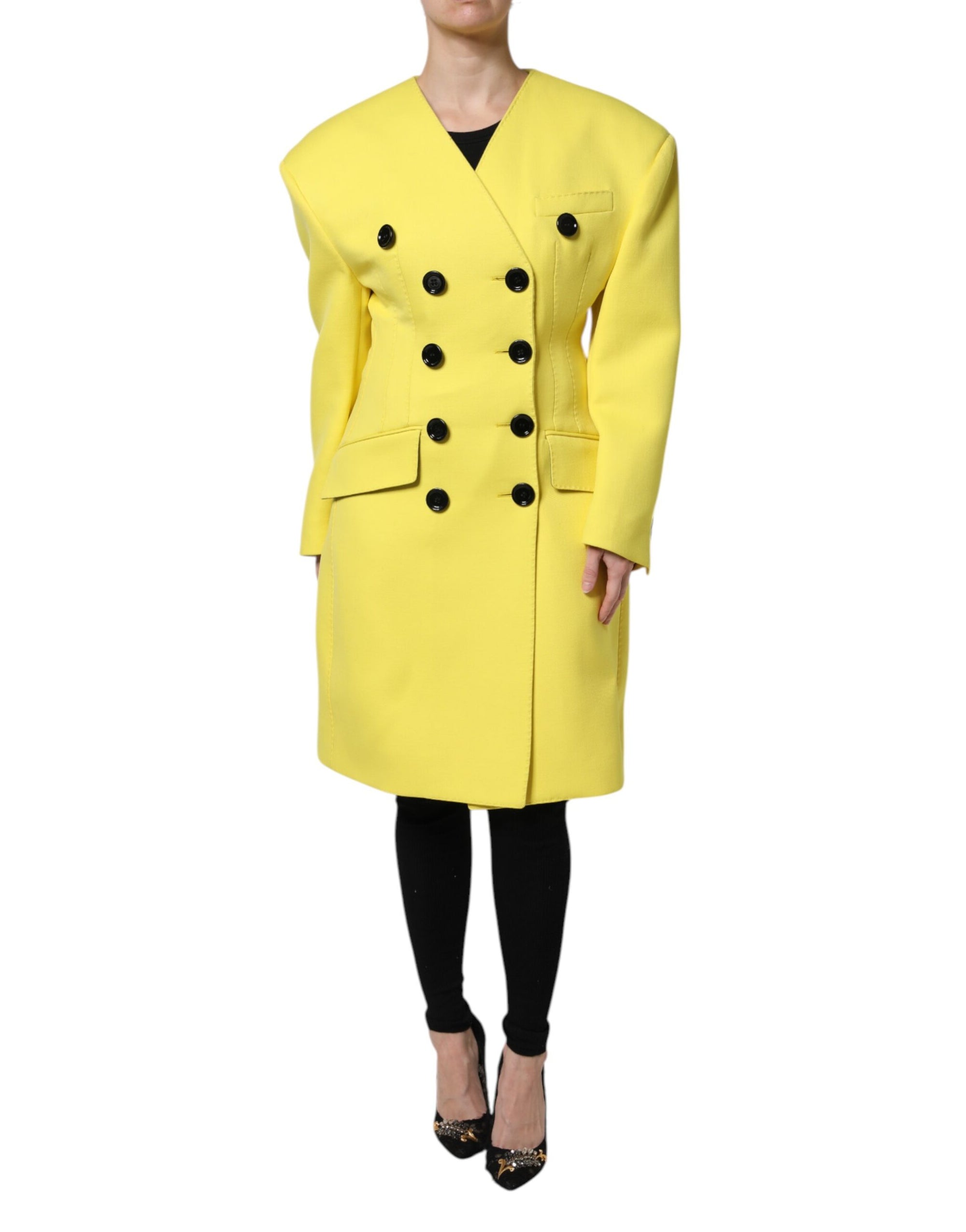 Dolce & Gabbana Double-Breasted Trench Coat - Limoncello Yellow