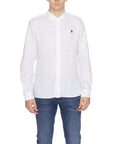 U.S. Polo Assn. Logo 100% Linen Shirt - white