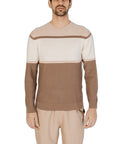 Hamaki-Ho Pure Cotton Colorblock Sweater - brown hues