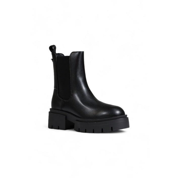 Guess Minimalist All Black Vegan Leather Chelsea Boots