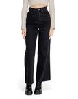 Only Logo High Waist Wide Leg Fit Baggy Black Denim Cargo Jeans